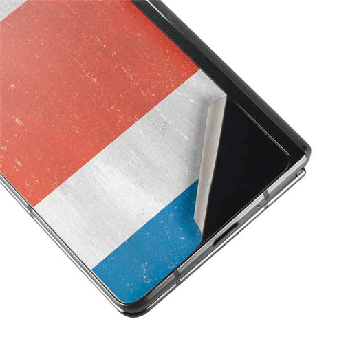 Costa Rican Flag Distressed Galaxy Z Fold2 5G Skin